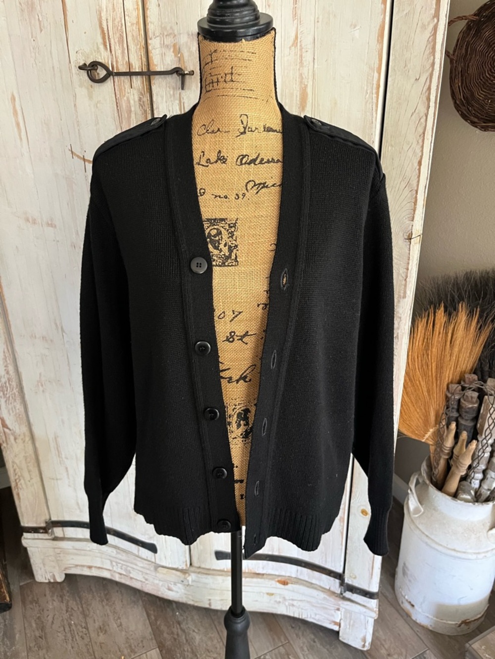 Vintage Military Equipment Corp of America military black commando cardigan - Picture 7 of 8